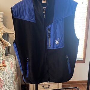 Spyder Men's Black and Blue Outdoor Vest